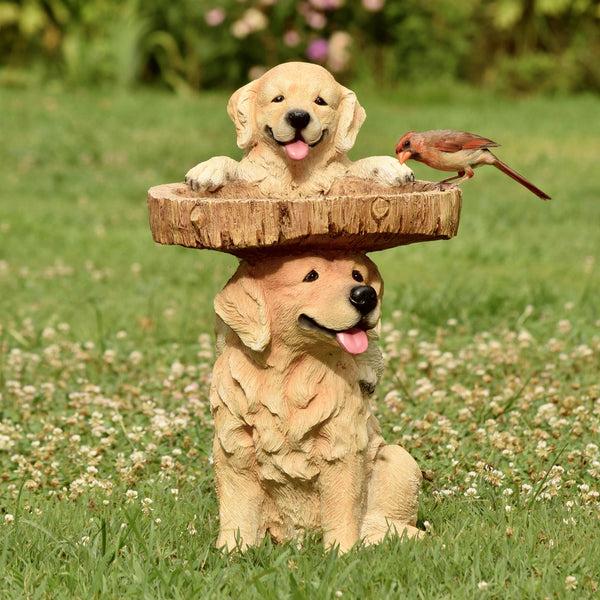 Plow & Hearth Playful Puppies Birdbath
