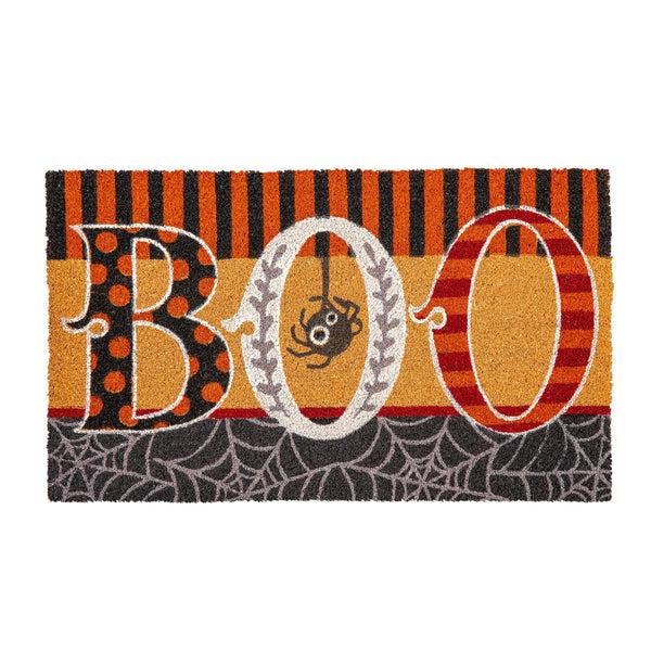 Plow & Hearth Polka Dots & Stripes Boo Coir Mat