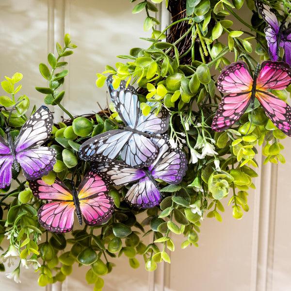 Plow & Hearth Pollinator Garden Wreath Butterfly 20"
