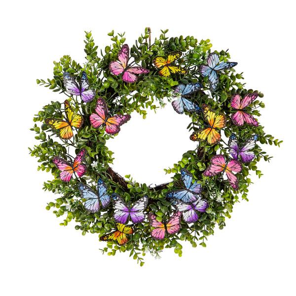 Plow & Hearth Pollinator Garden Wreath Butterfly 20"