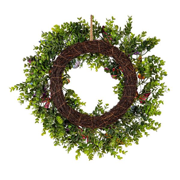 Plow & Hearth Pollinator Garden Wreath Butterfly 20"