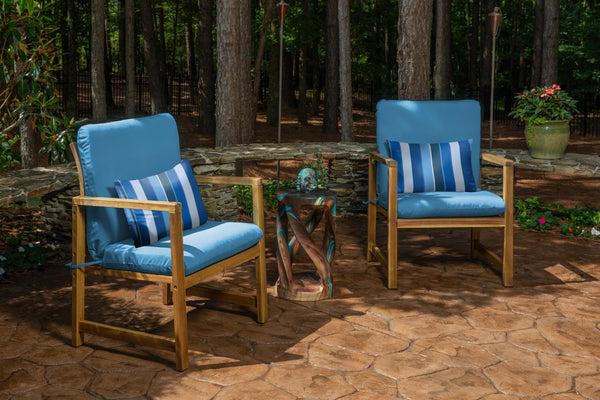 plow & hearth Polyester Classic Club Cushion Blue