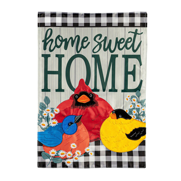 Plow & Hearth Portly Birds Applique Garden Flag