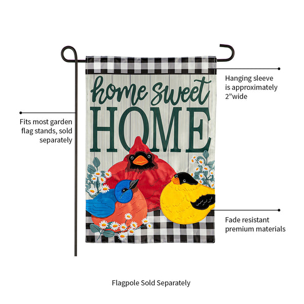 Plow & Hearth Portly Birds Applique Garden Flag