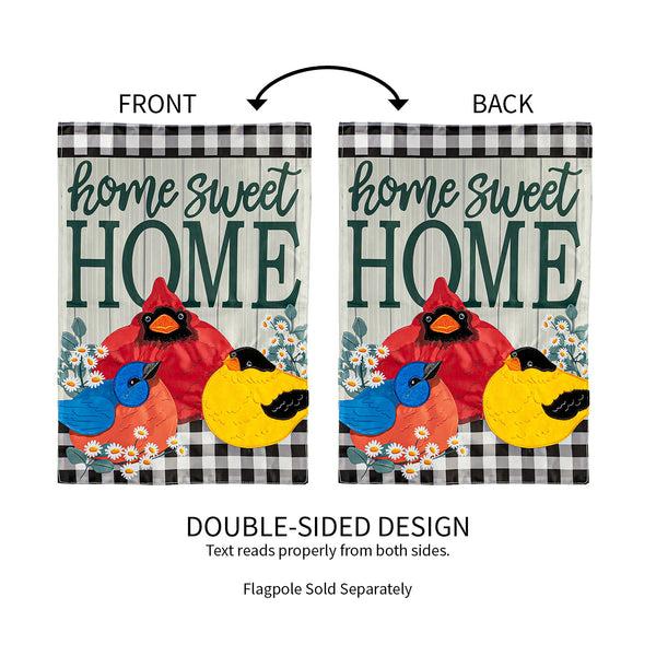 Plow & Hearth Portly Birds Applique Garden Flag