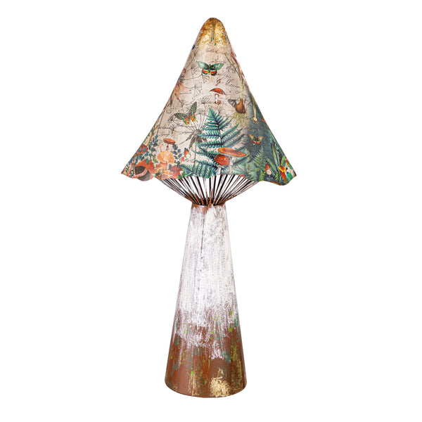 Plow & Hearth Printed Metal Mushroom Garden Statue