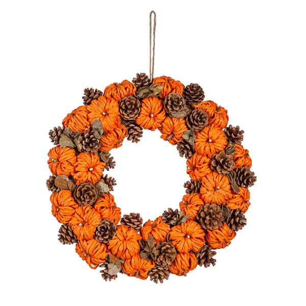 Plow & Hearth Pumpkin & Pinecone Wreath