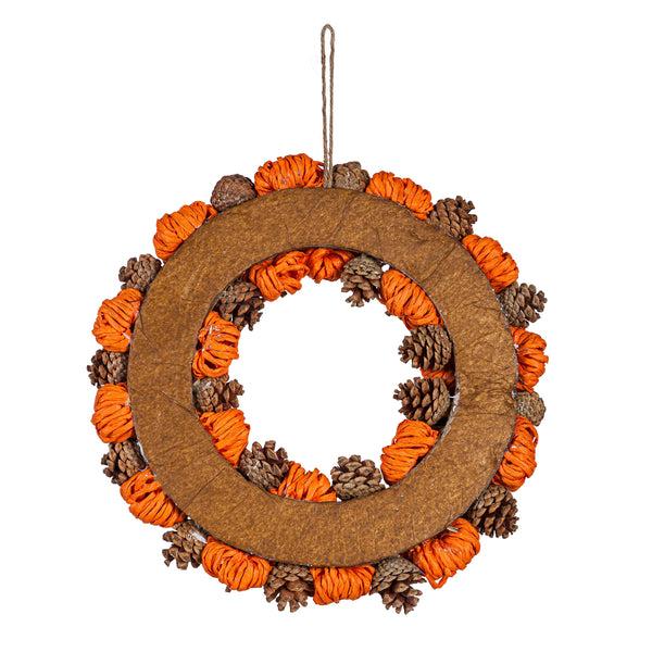 Plow & Hearth Pumpkin & Pinecone Wreath