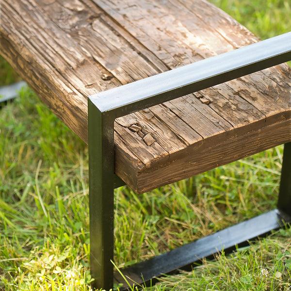 Plow & Hearth Reclaimed Wood And Iron Outdoor Bench