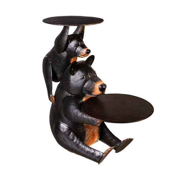 Plow & Hearth Recycled Metal Bear Table