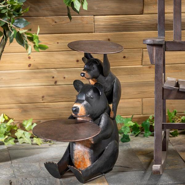 plow & hearth Recycled Metal Bear Table