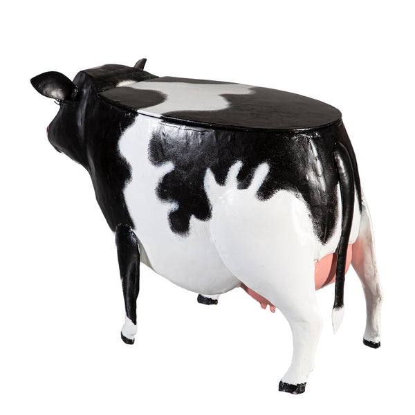 Plow & Hearth Recycled Metal Cow Table With Storage