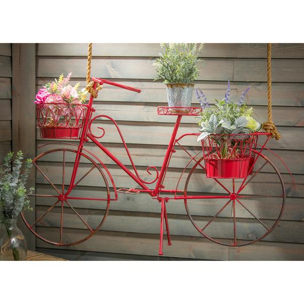 plow & hearth Red Metal Bicycle Planter