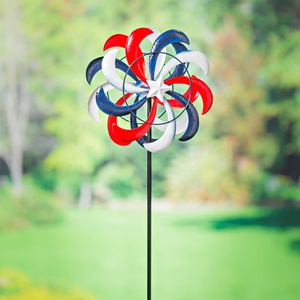 plow & hearth Red White and Blue Wind Spinner