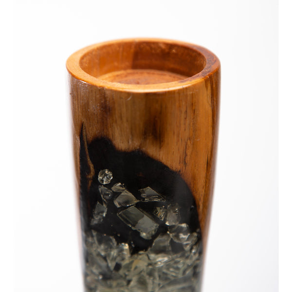 Plow & Hearth RESIN&WOOD CNDLR TL