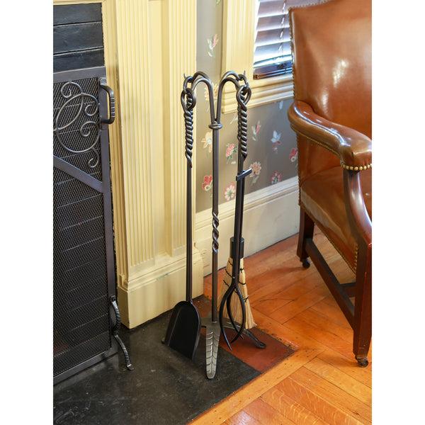 plow & hearth Rope Fireplace Tool Set