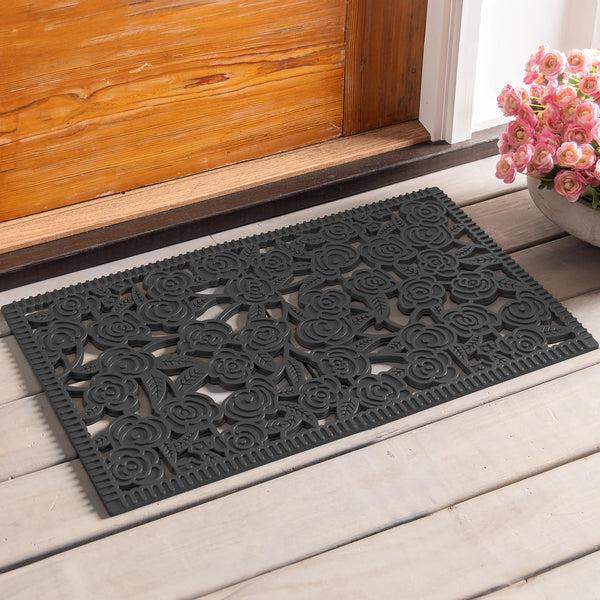 Plow & Hearth Rubber Rose Doormat