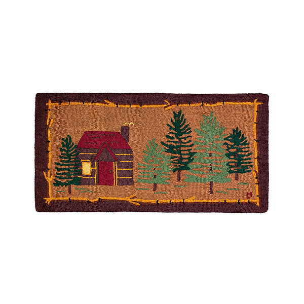 plow & hearth Rustic Cabin Hand-Hooked Wool Rug