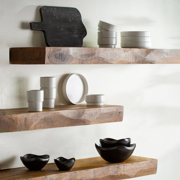 Plow & Hearth Rustic Mango Wood Serving Board Black