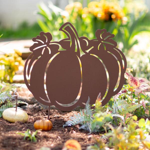 plow & hearth Rustic Metal Pumpkin Stake