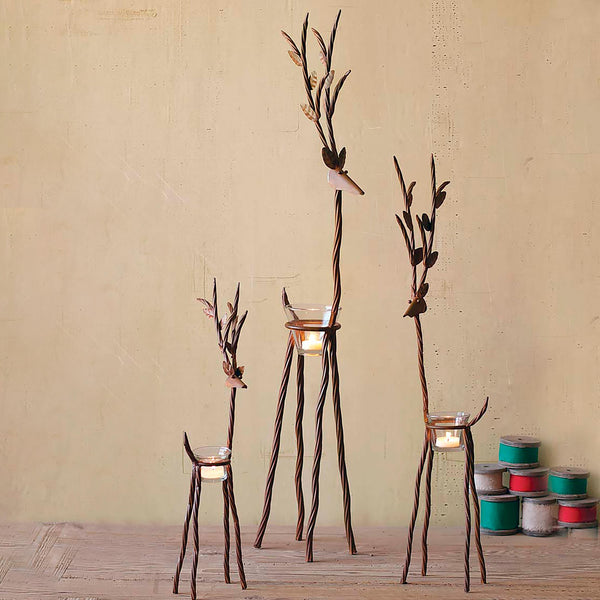 plow & hearth Rustic Reindeer Set of 3