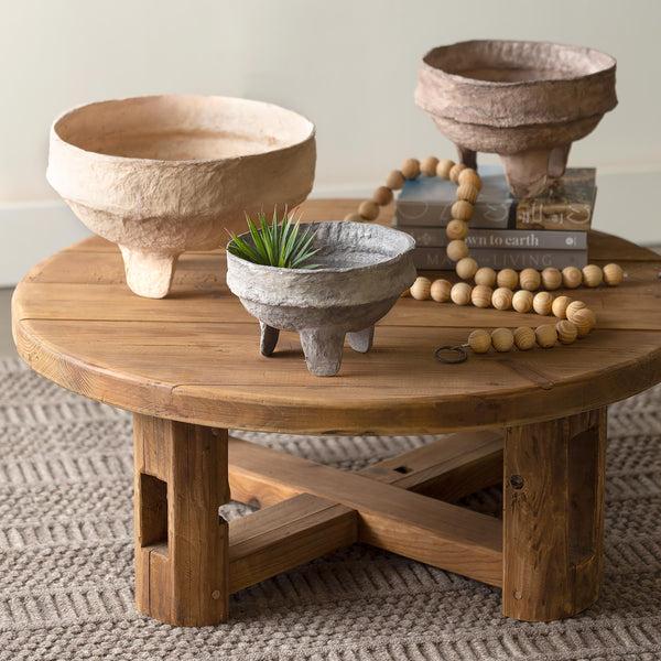 plow & hearth S3 PAPER MACHE BOWLS