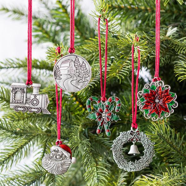 Plow & Hearth Santa Face Ornament Solid Pewter