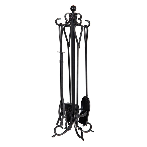Plow & Hearth Scroll 5 Piece Fireplace Toolset