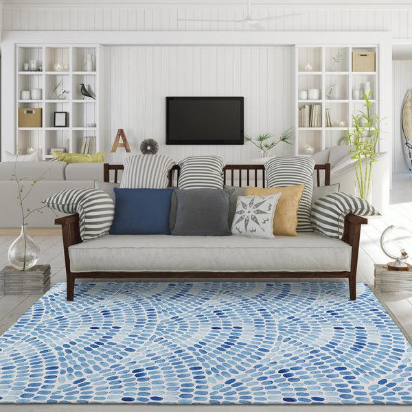 Plow & Hearth Seabreeze Mosaic Polyester Area Rug
