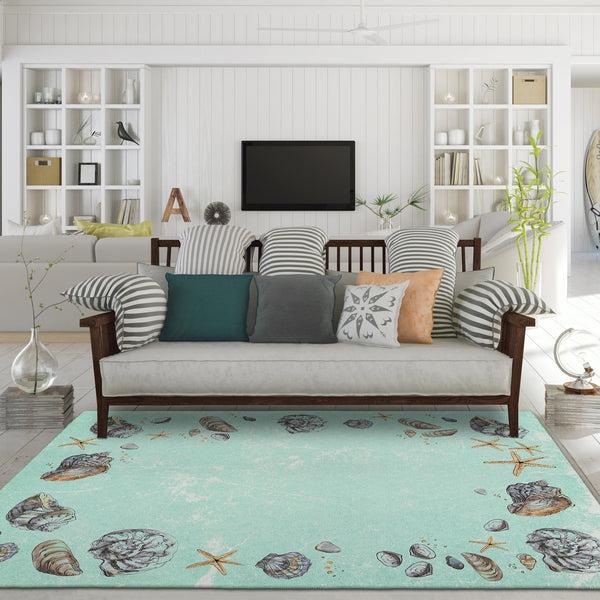 plow & hearth Seabreeze Seashell Polyester Area Rug