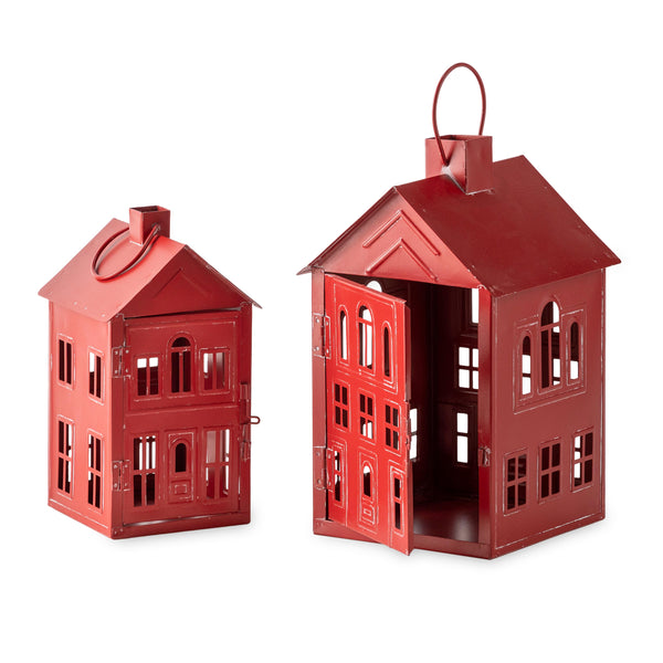 Plow & Hearth Set Of 2 Iron House Lanterns