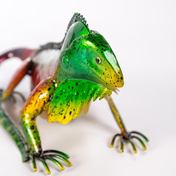 Plow & Hearth Set Of 2 Metal Iguana Statues