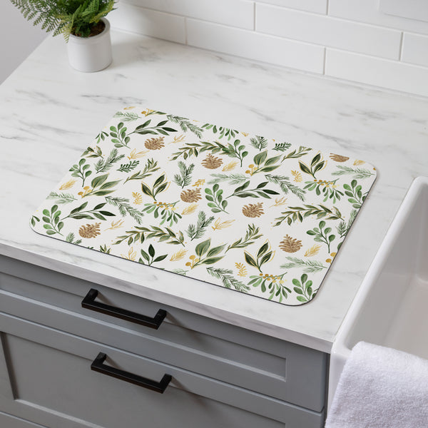 Plow & Hearth Shades Of Green Drying Mat 20" X 15"