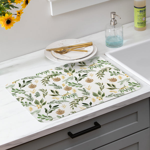 plow & hearth Shades of Green Drying Mat 20" x 15"