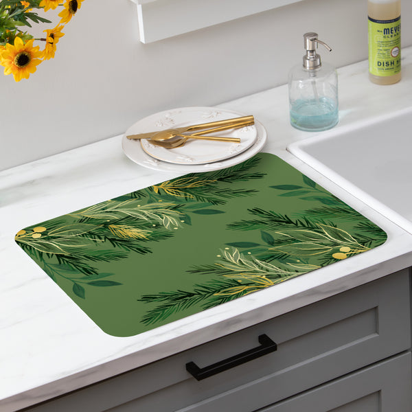 plow & hearth Shades of Green Drying Mat 20" x 15"