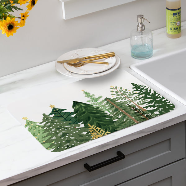 plow & hearth Shades of Green Drying Mat 20" x 15"