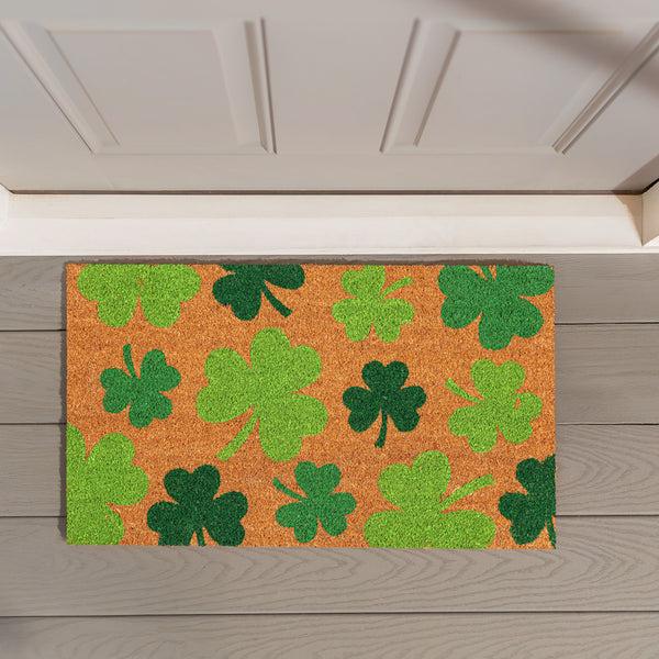 Plow & Hearth Shamrock Time Coir Mat