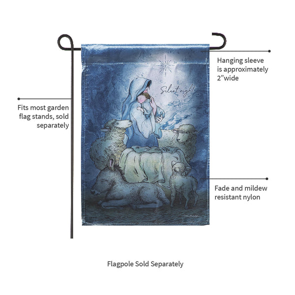 Plow & Hearth Silent Night Lustre Garden Flag