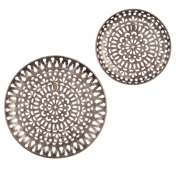 plow & hearth Silver Medallion Wall Décor Set of 2