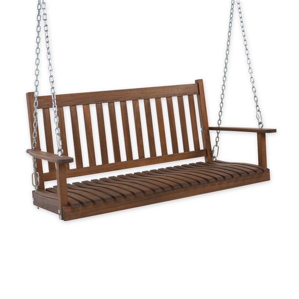 Plow & Hearth Slatted Wood Porch Swing