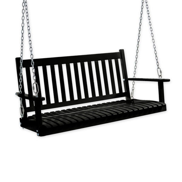 plow & hearth Slatted Wood Porch Swing