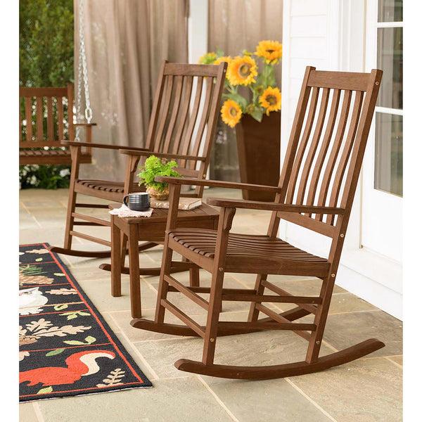 Plow & Hearth Slatted Wood Rocking Chair
