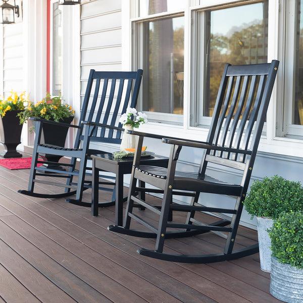 Plow & Hearth Slatted Wood Rocking Chair