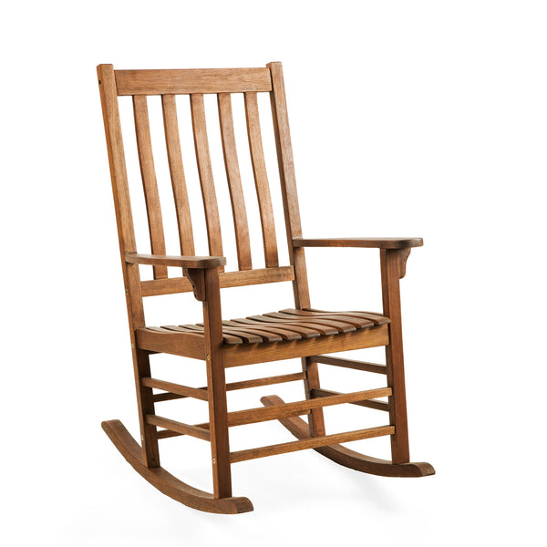 Plow & Hearth Slatted Wood Rocking Chair