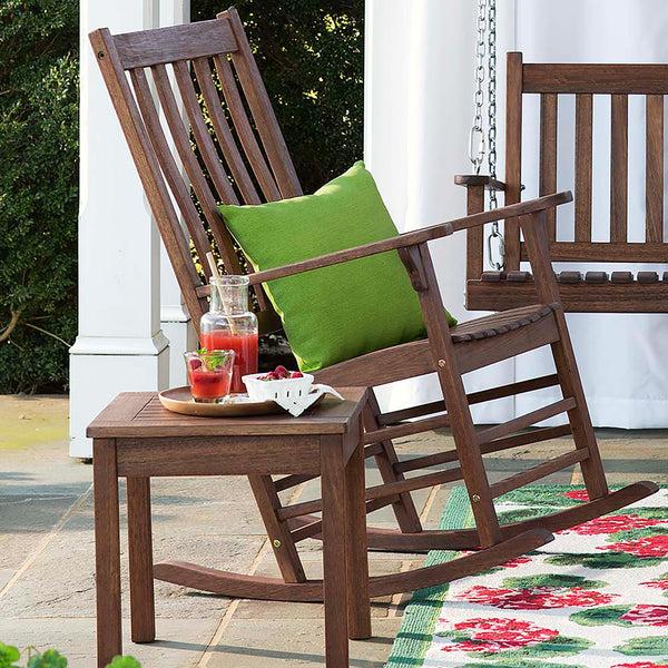 Plow & Hearth Slatted Wood Rocking Chair