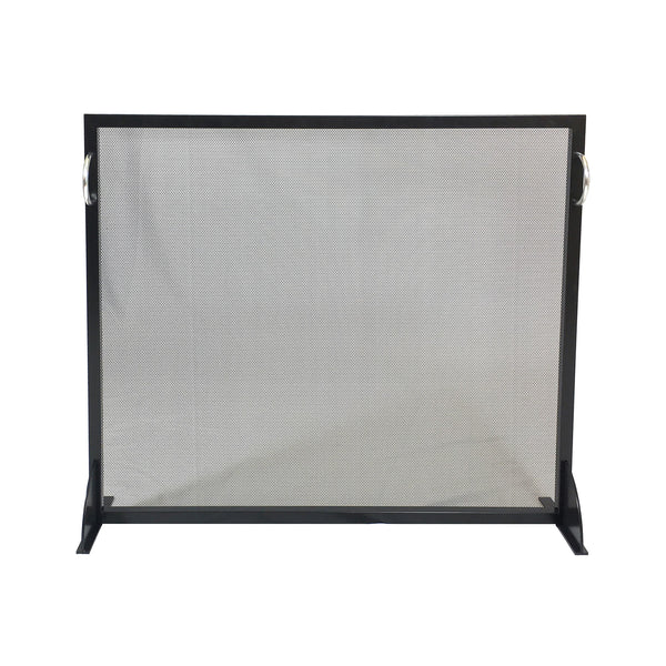 plow & hearth Sleek Wrought Iron Fire Screen
