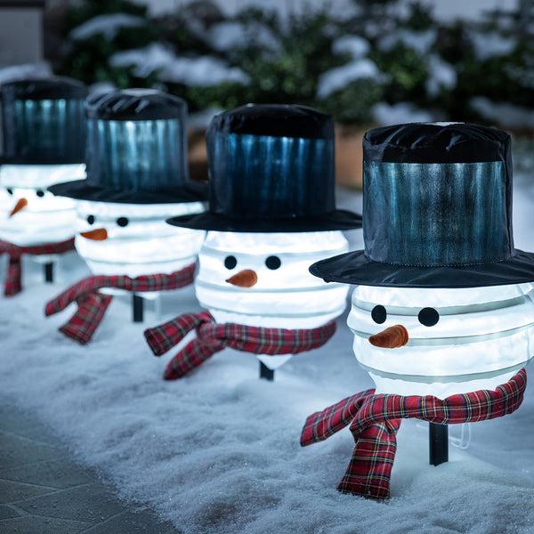 plow & hearth Snowman Path Light Covers Set of 4
