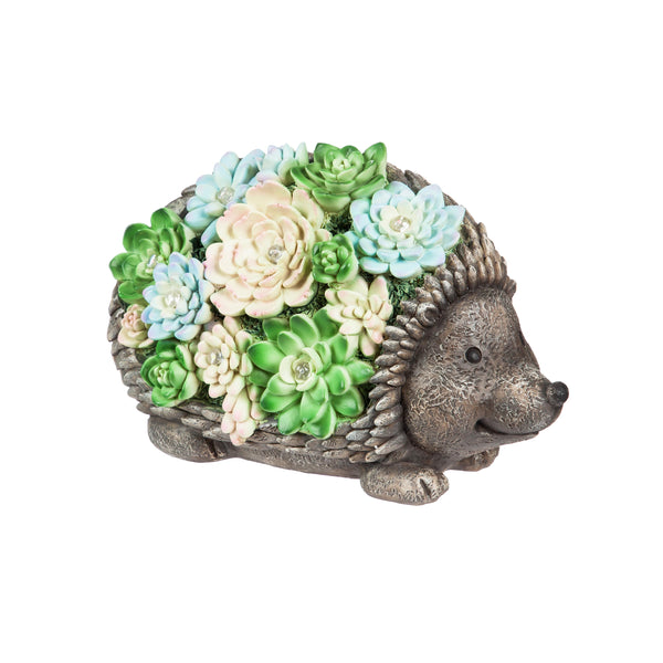 Plow & Hearth Solar Resin Succulent Hedgehog