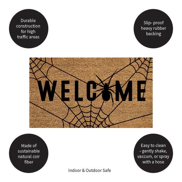 Plow & Hearth Spider Welcome Coir Doormat 28"x16"
