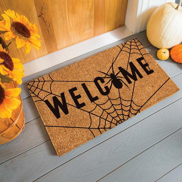 plow & hearth Spider Welcome Coir Doormat 28"x16"